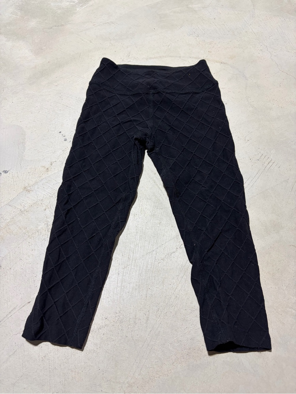 Beyond yoga youth girls Black grid Kids Leggings XS